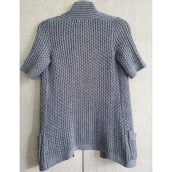 Banana Republic Open Knit Gray Long Wool/Alpaca Blend Cardigan Sweater Sz Small - Picture 5 of 8